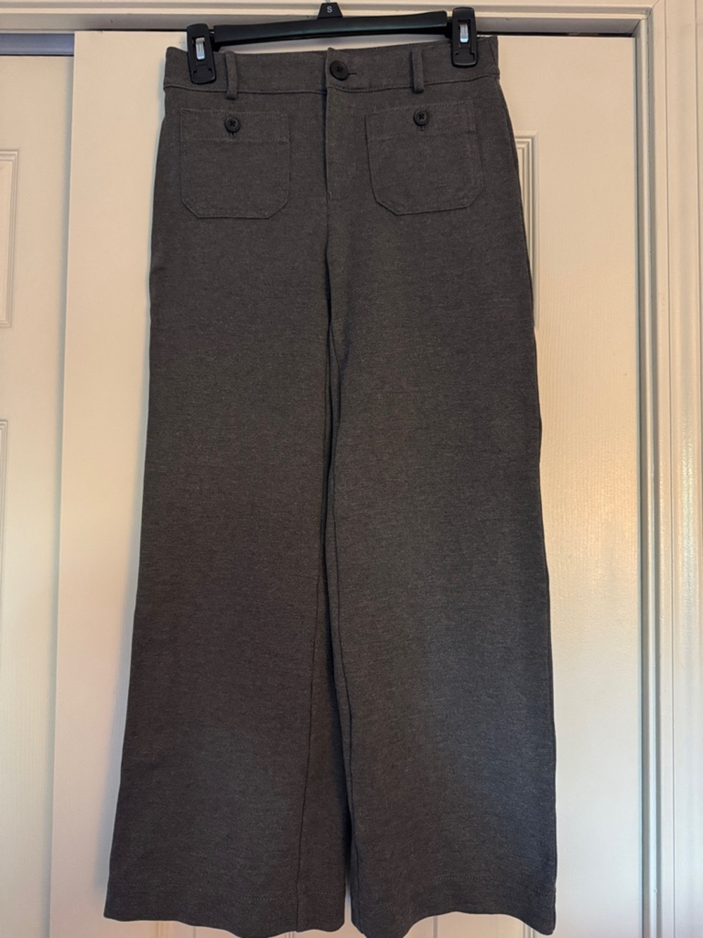 LOFT Wide Leg Pants in Charcoal Gray